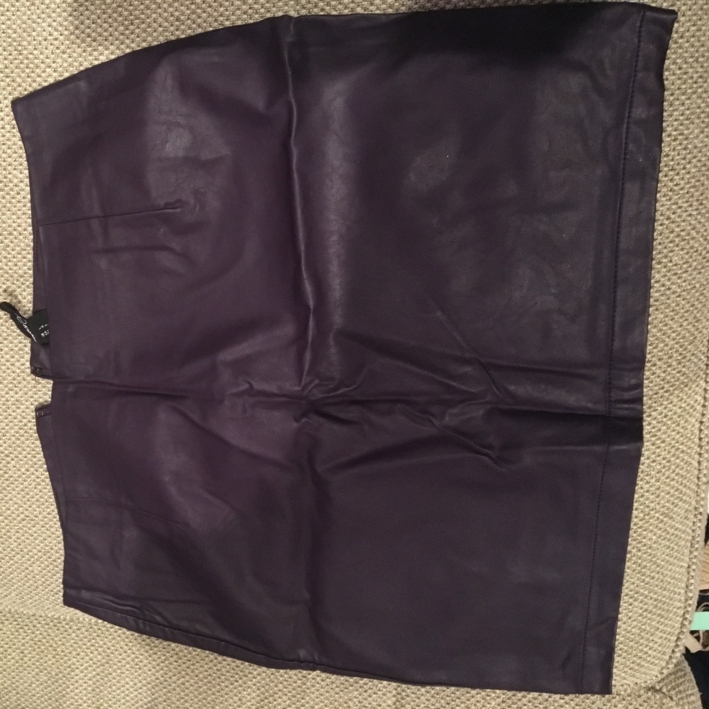 Purple Leather Skirt